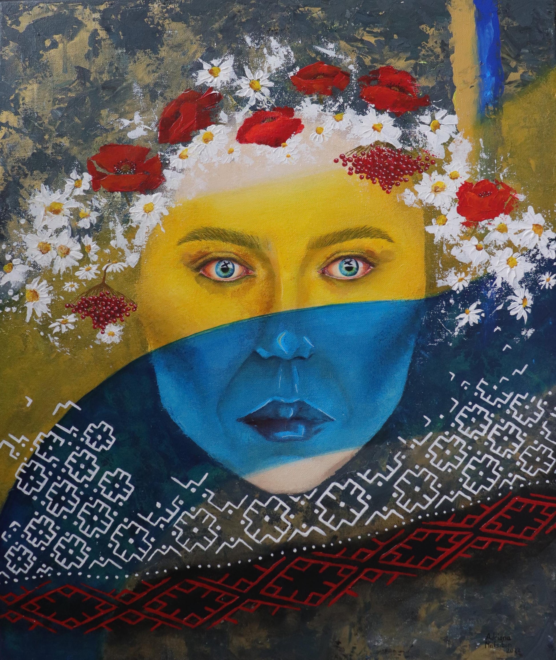 Ukrainian woman 60*50cm/24*20inch